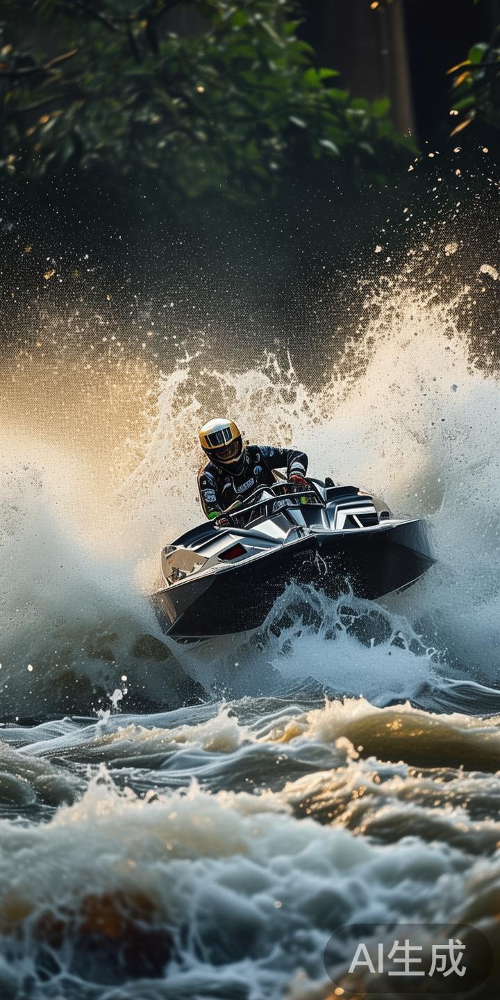 在泛亚电竞精选的赛场上，快艇不断冲破湍急的水流与浪
